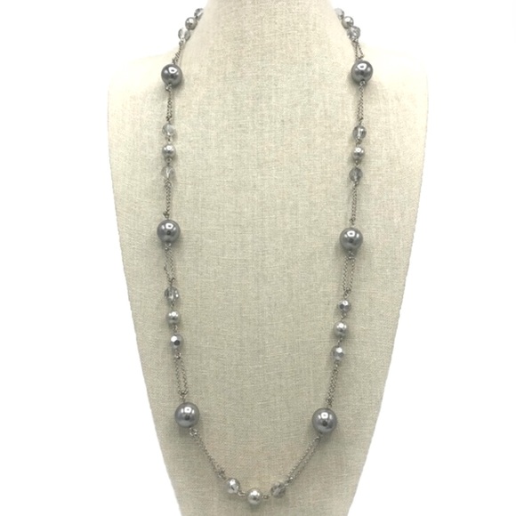 Carolee Jewelry - Carolee Faux Silver Pearl & Crystal Necklace